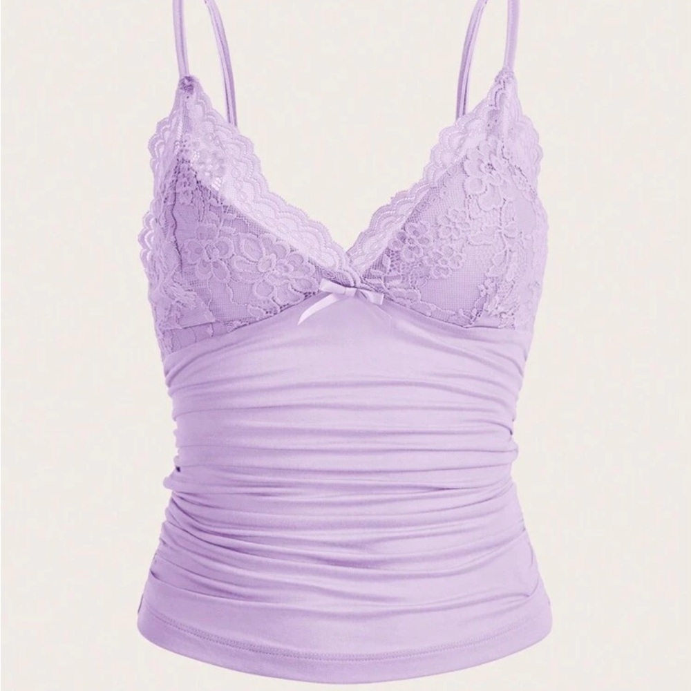 Lavender Lace Trim Camisole